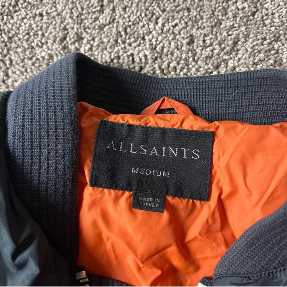 AllSaints Black Bomber Puffer Jacket - Picture 4 of 9